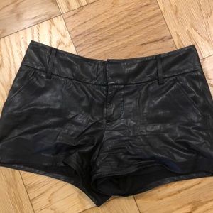 Alice & Olivia Cady Leather Shorts